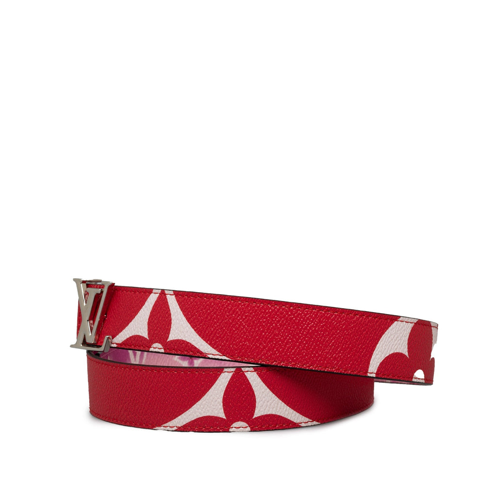 Red Louis Vuitton Monogram Giant Iconic Reversible Belt