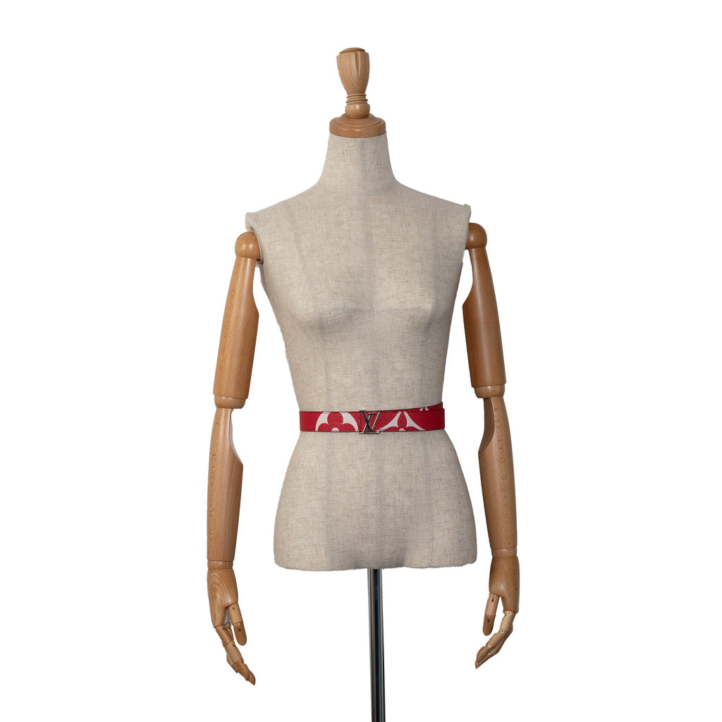 Red Louis Vuitton Monogram Giant Iconic Reversible Belt