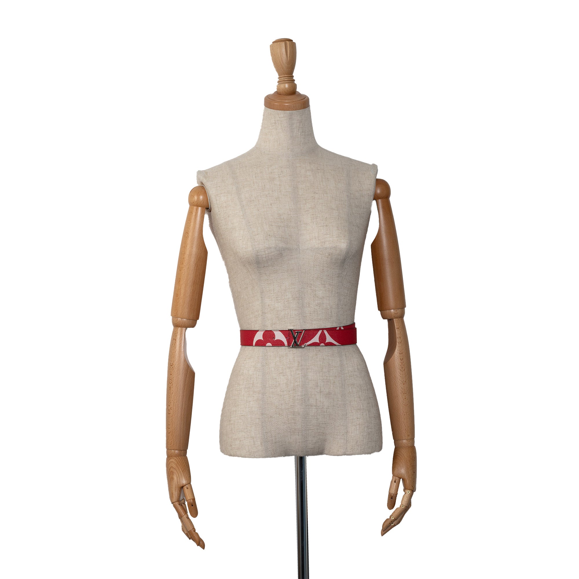 Red Louis Vuitton Monogram Giant Iconic Reversible Belt