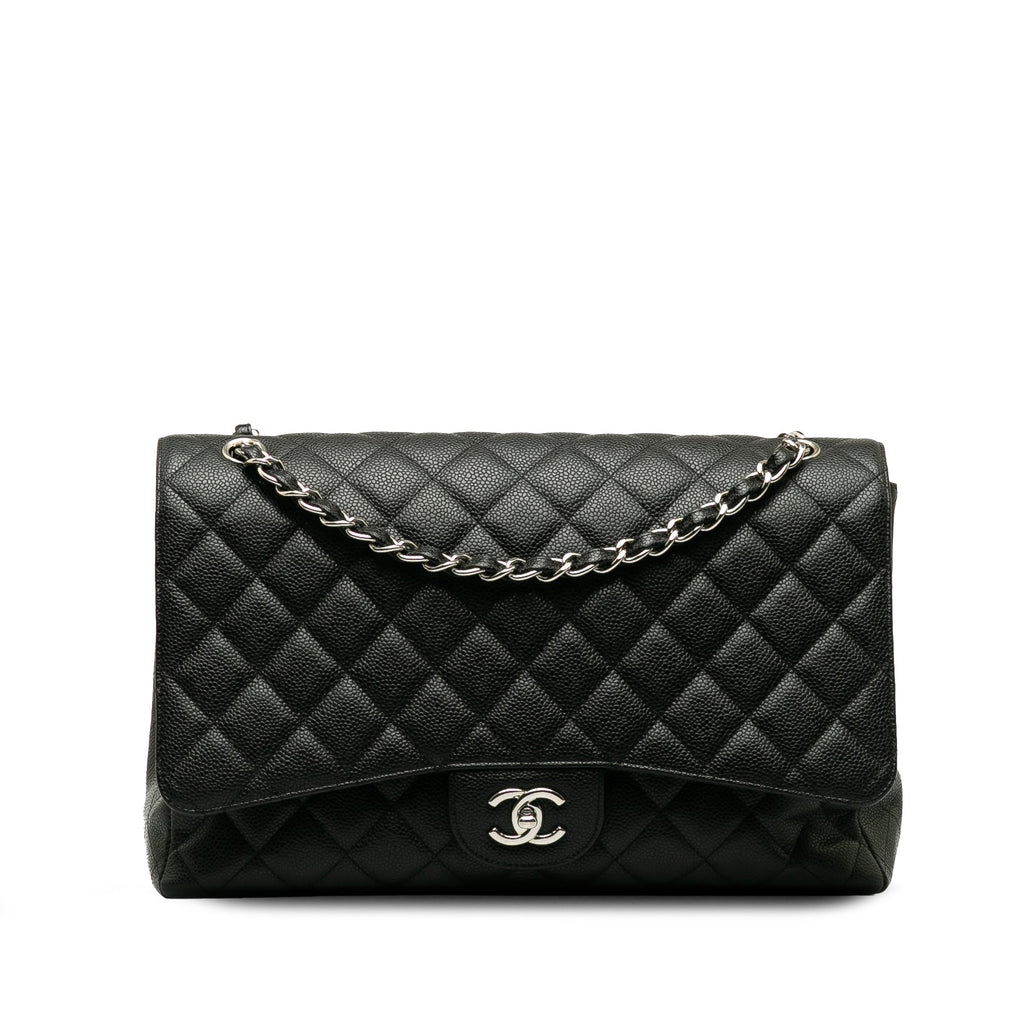 Chanel Classic Double Flap Maxi Black Caviar Gold