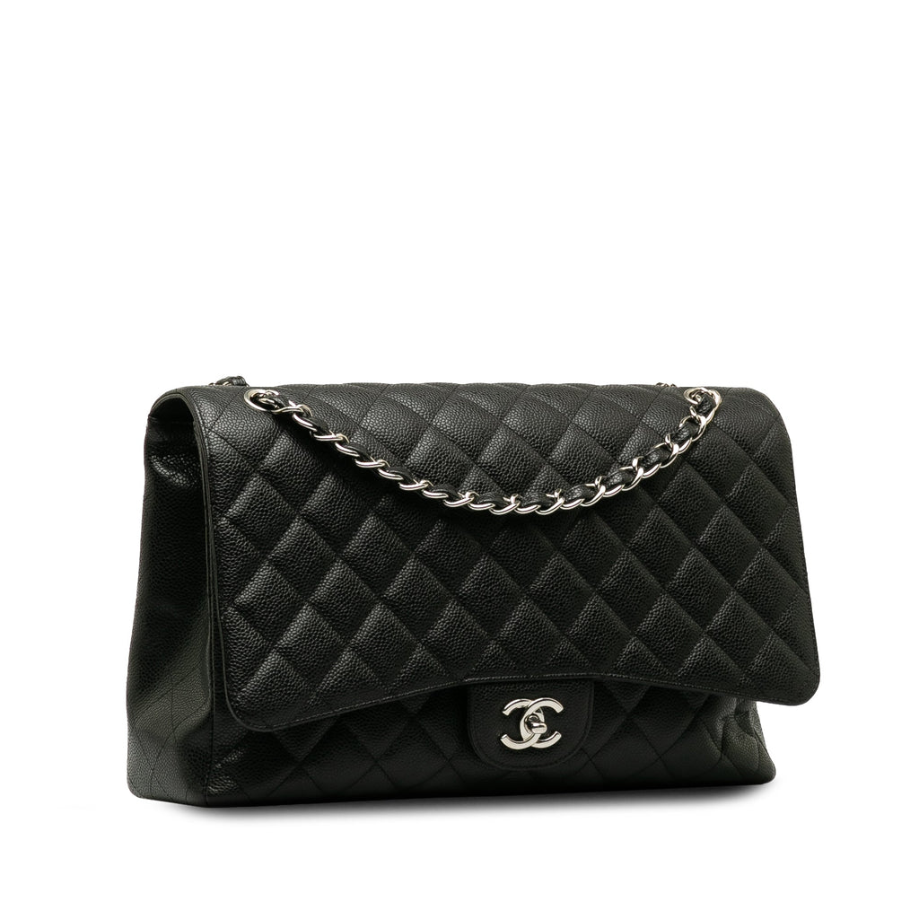 Chanel Classic Double Flap Maxi Black Caviar Gold