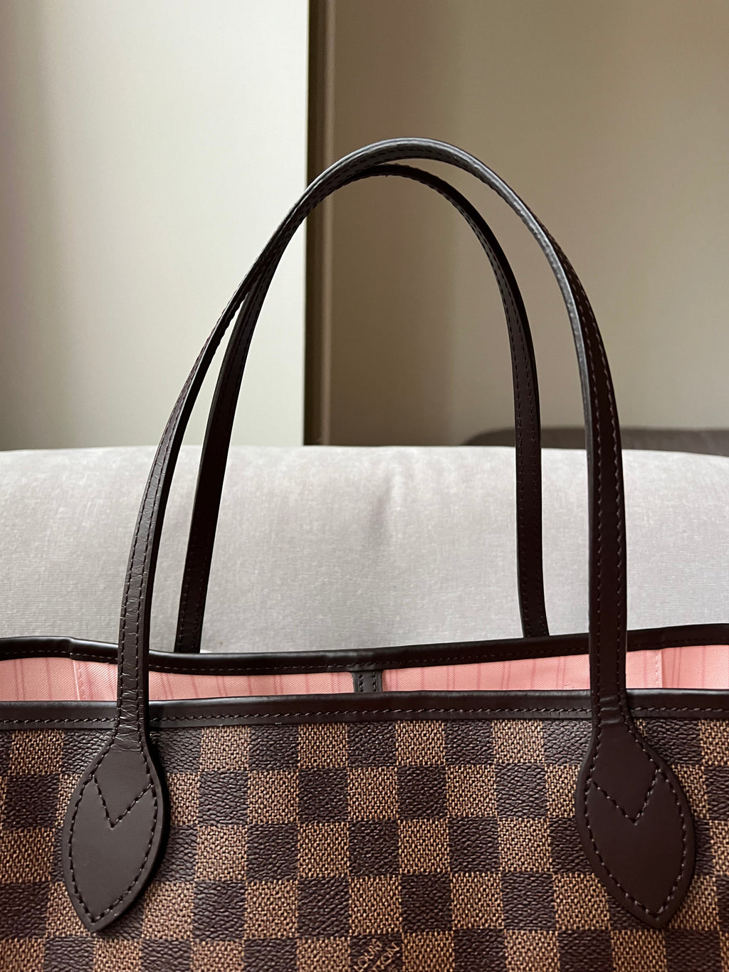 Louis Vuitton Neverfull MM Damier Ebene Rose Ballerine (RRP £1,410)
