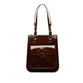 Brown Versace Patent Leather Tote Bag