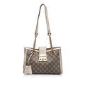 Brown Gucci Small GG Supreme Padlock Tote