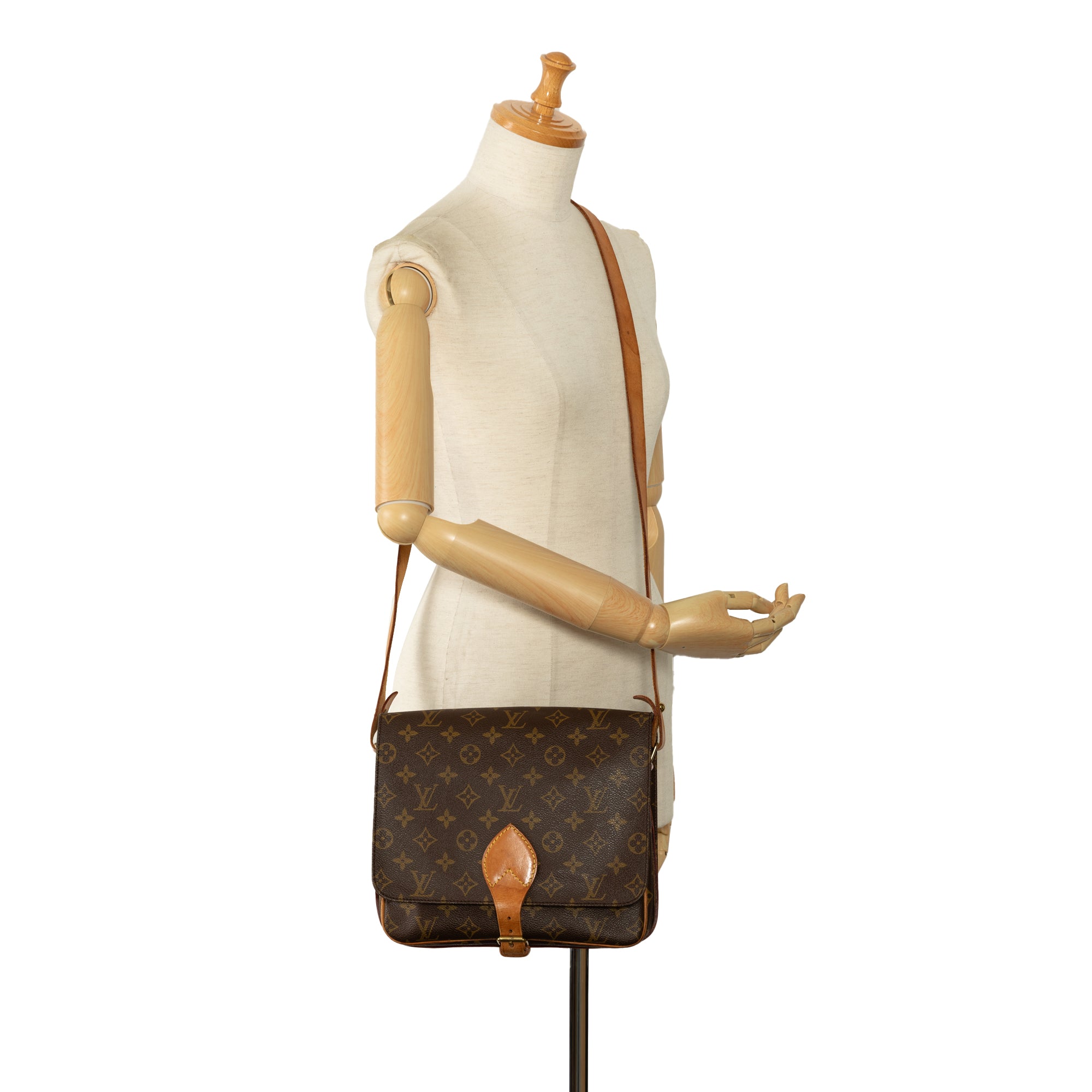 Brown Louis Vuitton Monogram Cartouchiere GM Crossbody Bag