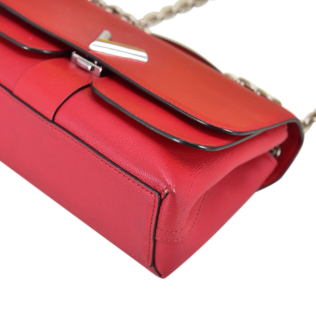 Red Louis Vuitton Monogram Cuir Plume Ecume Very Chain Bag Satchel