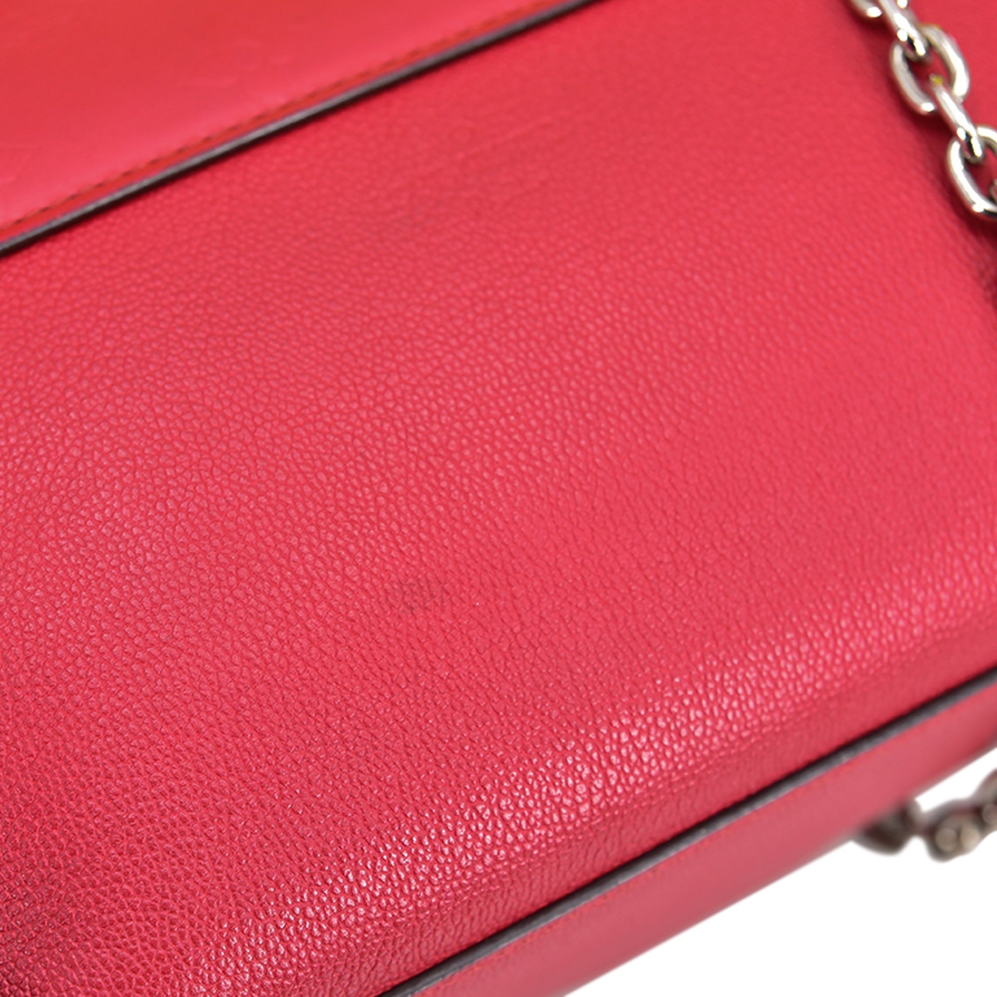 Red Louis Vuitton Monogram Cuir Plume Ecume Very Chain Bag Satchel