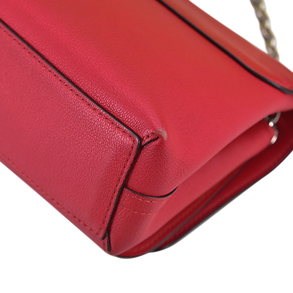 Red Louis Vuitton Monogram Cuir Plume Ecume Very Chain Bag Satchel