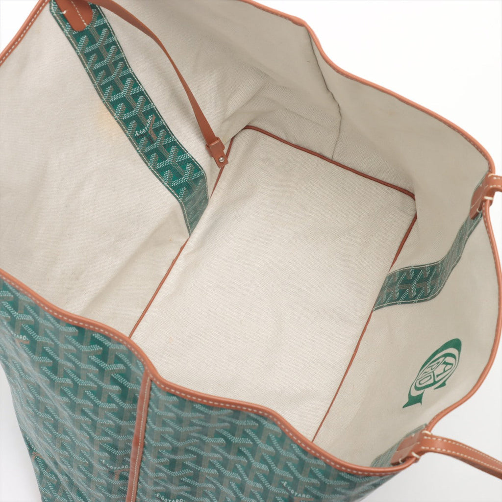 Goyard Goyardine Pertuis GM Reversible Tote Bag Green x Brown