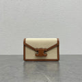 GLAMI Wallet On Chain Triomphe In Textile Natural / Tan For Women 7in/19cm 10J972DB2.02NT