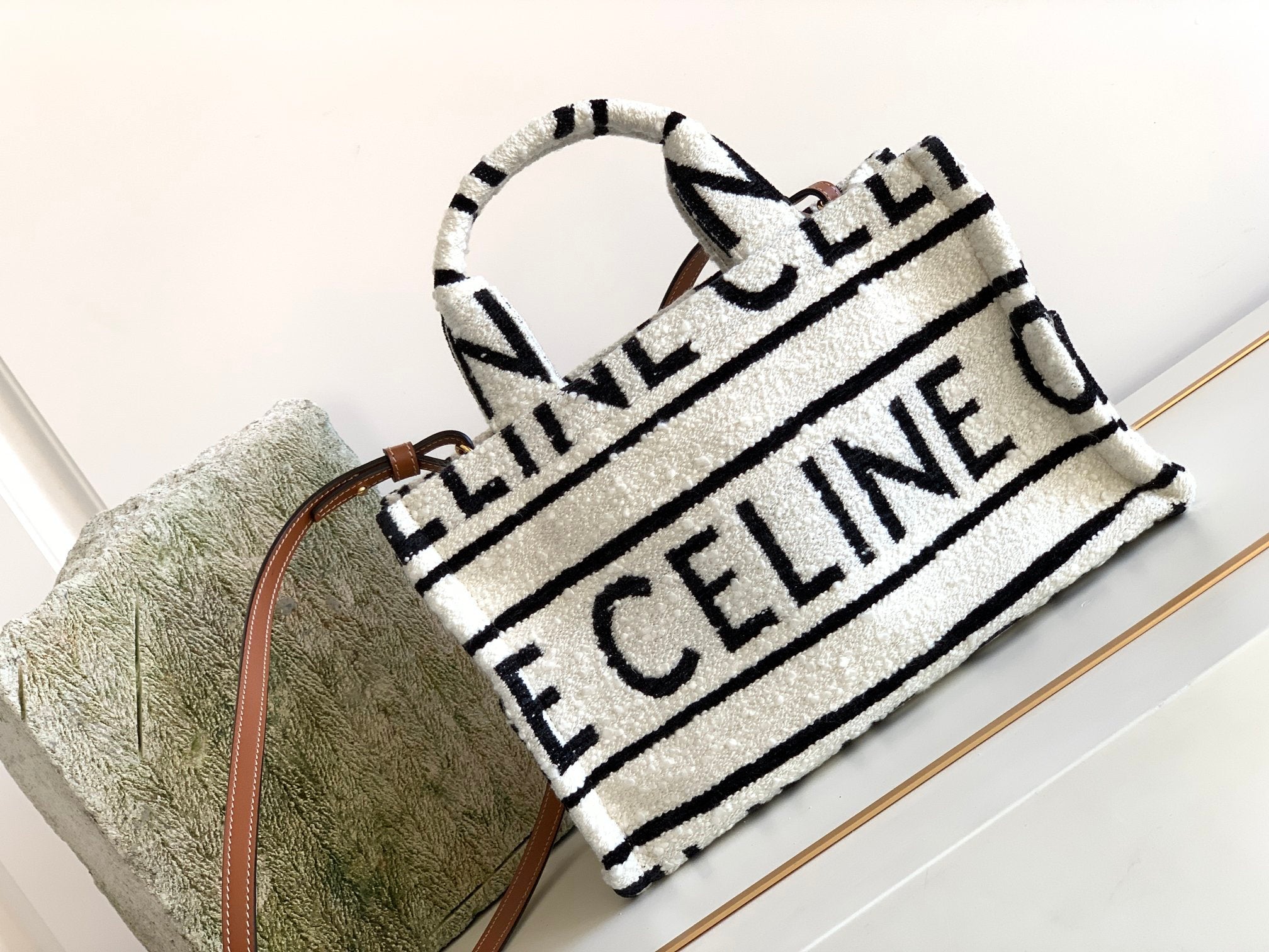GLAMI Small Cabas Thais In Textile With GLAMI All-Over White / Black For Women 11in/29cm 199162EG8.01WB