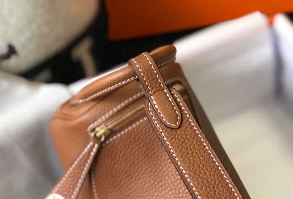 GLAMI Mini Lindy Brown For Women Gold Toned Hardware 7.5in/19cm