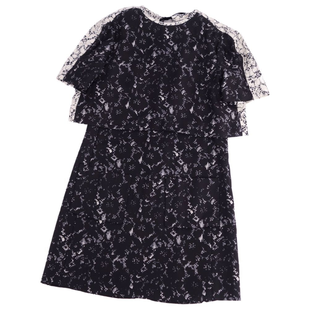 Louis Vuitton One Earrings Short Sleeve Total Silk 100% Tops  Made in France 36 (Equivalent to S) Black/White - LODEST
