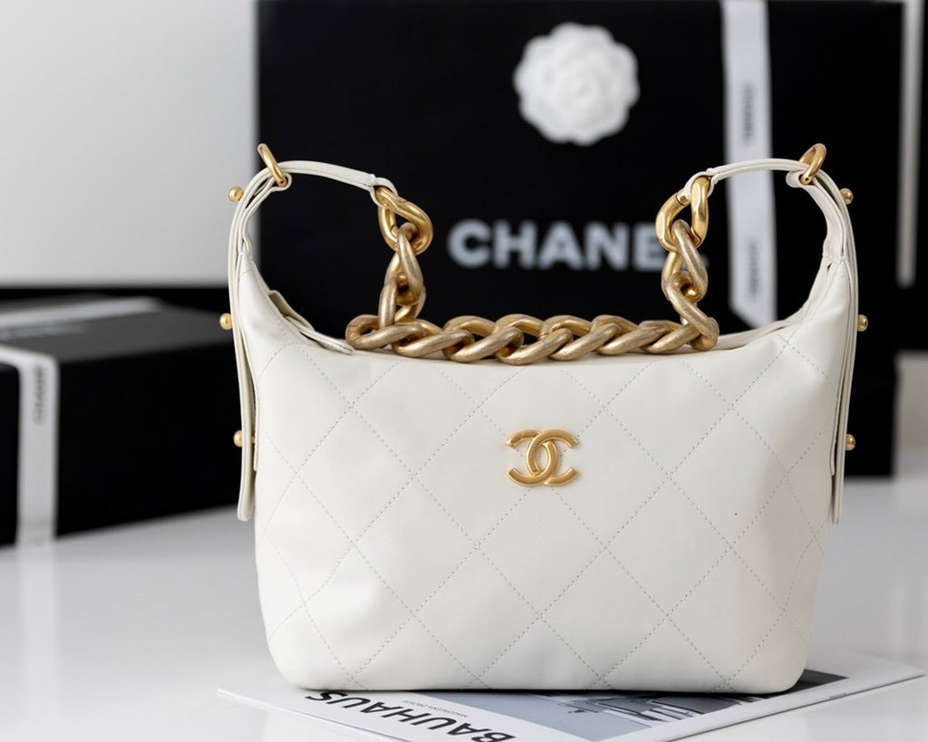 CHLMeGLAMIum Hobo Bag White For Women 11in/28cm