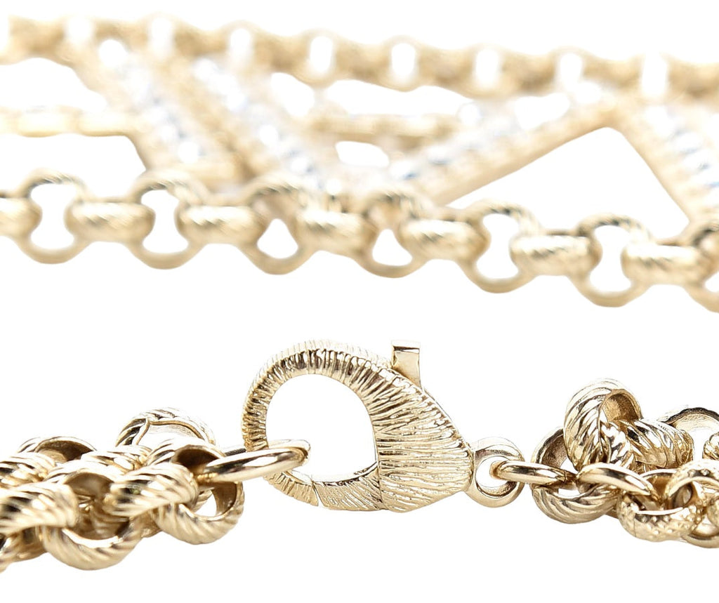 CHANEL Crystal City of Lights Letter Gold Tone Waist Chain Belt
