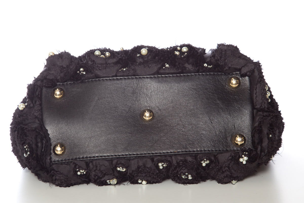 Valentino Garavani Small Rosier Black Tote