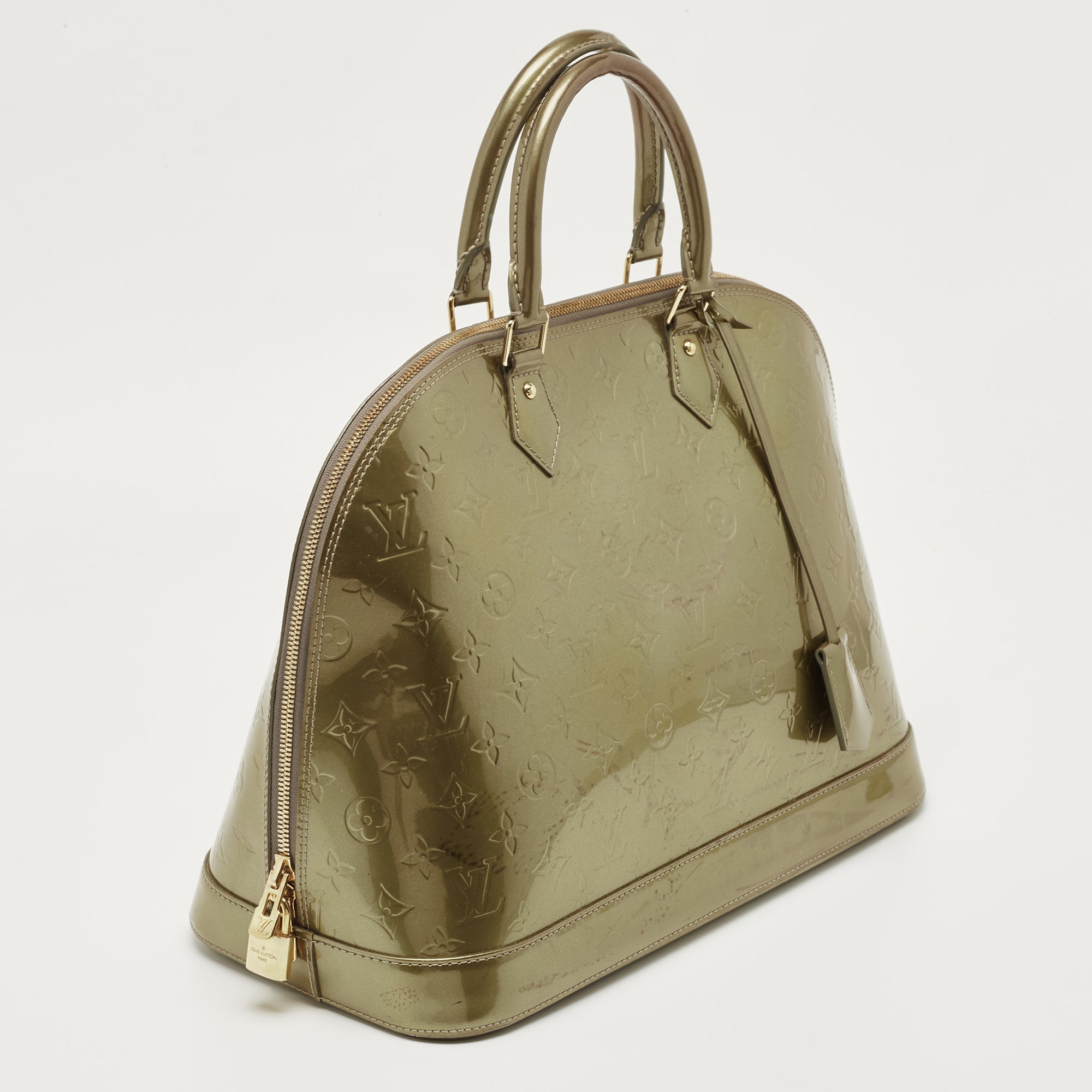 Louis Vuitton Vert Olive Monogram Vernis Leather Alma Gm Bag