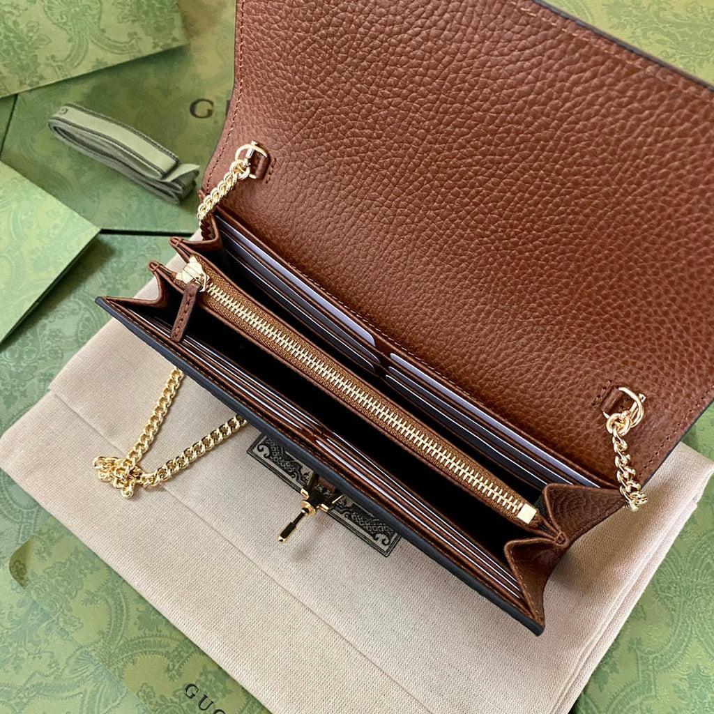 gg Jackie 1961 Chain Long Wallets For Women, Women’s Wallets 19cm/7.5in gg