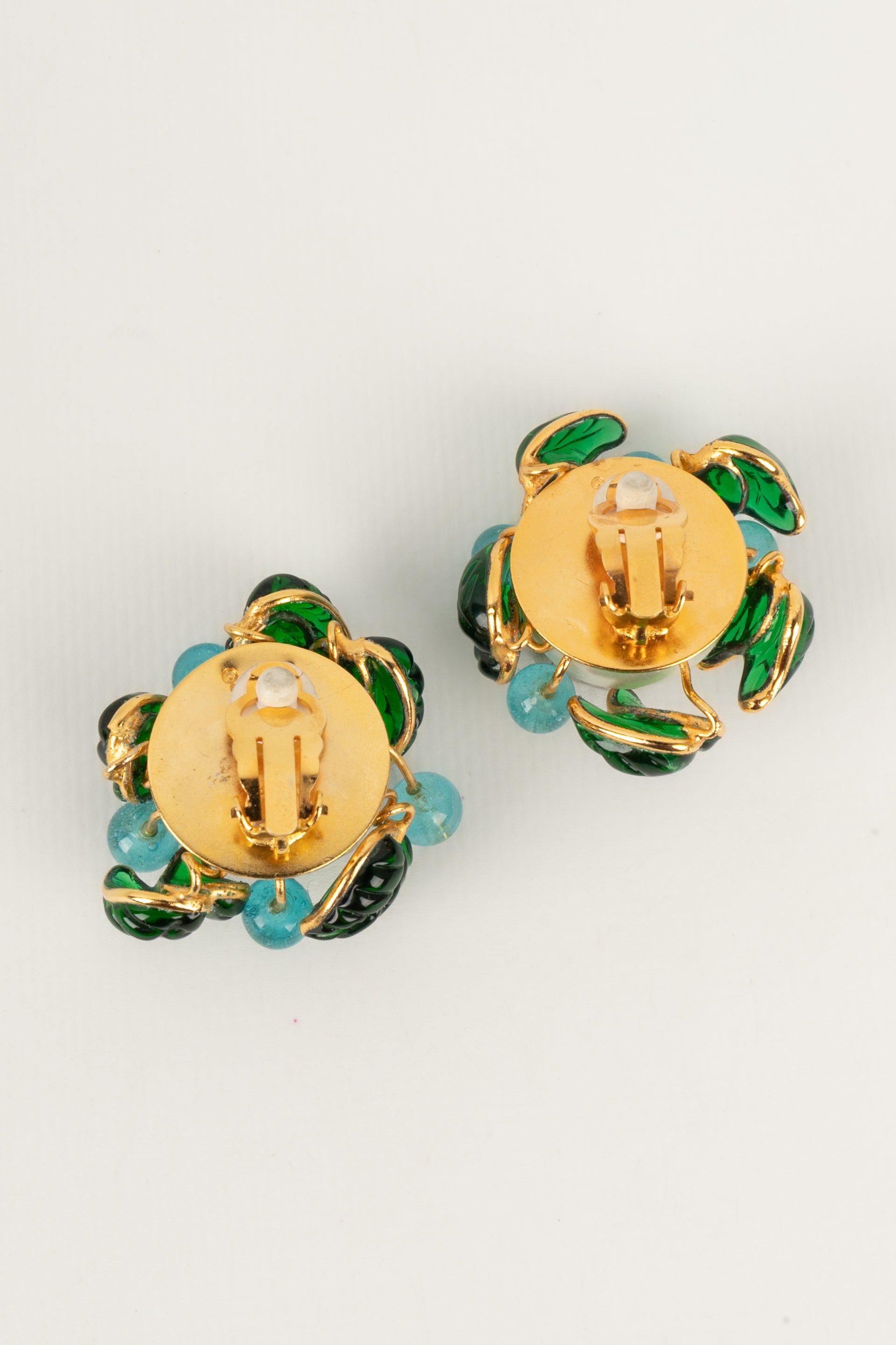 Boucles d'oreilles en pÃƒÆ’Ã‚Â¢te de verre Chanel