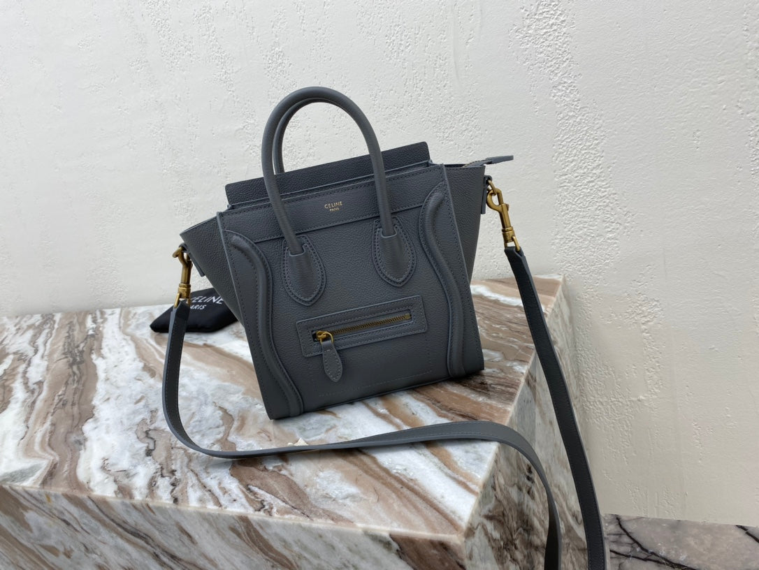 GLAMI Nano LuGucciage Bag In Drummed Grey For Women 8in/20cm 189243AQL.10KL