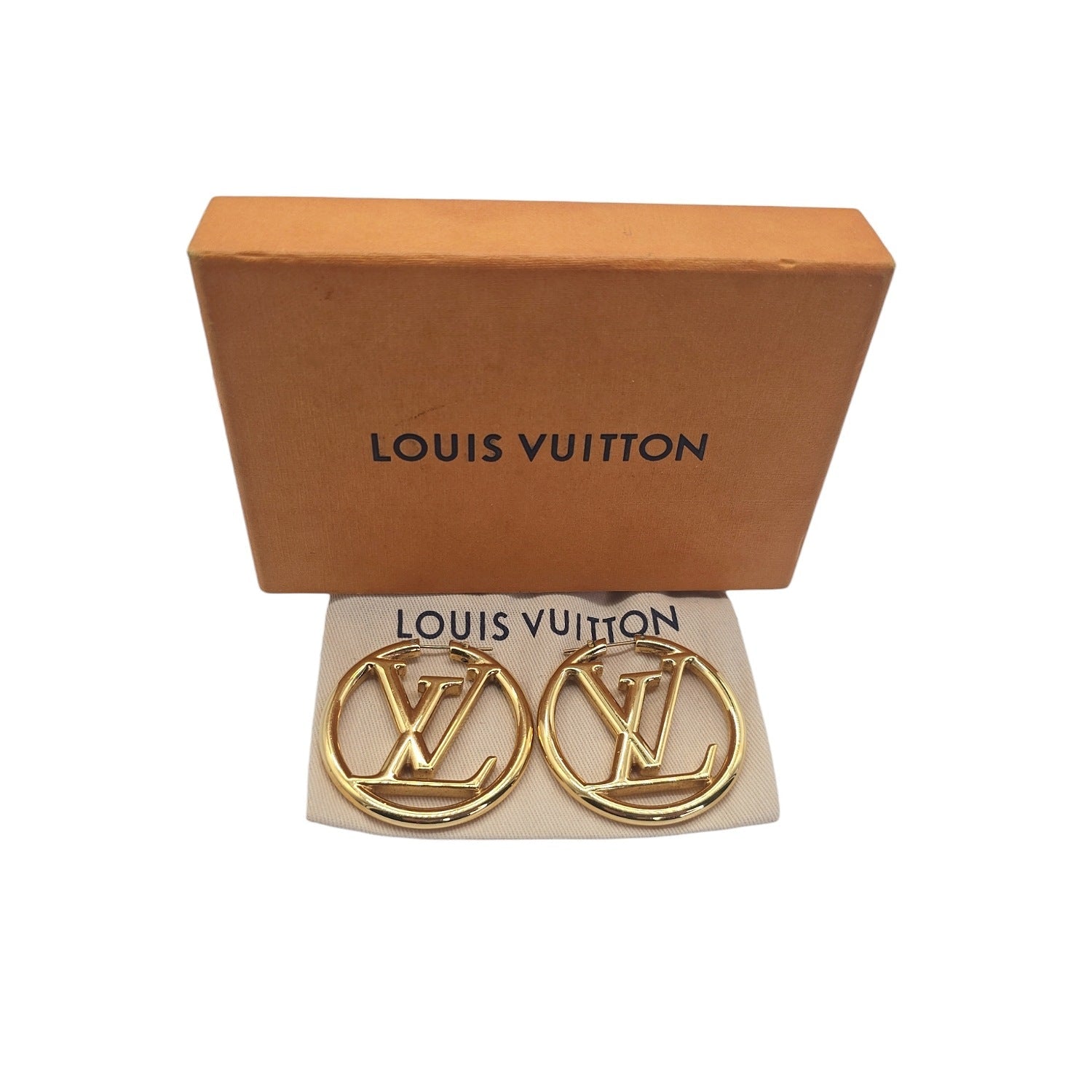 Louis Vuitton Louise Gold Hoop M64288 Earrings
