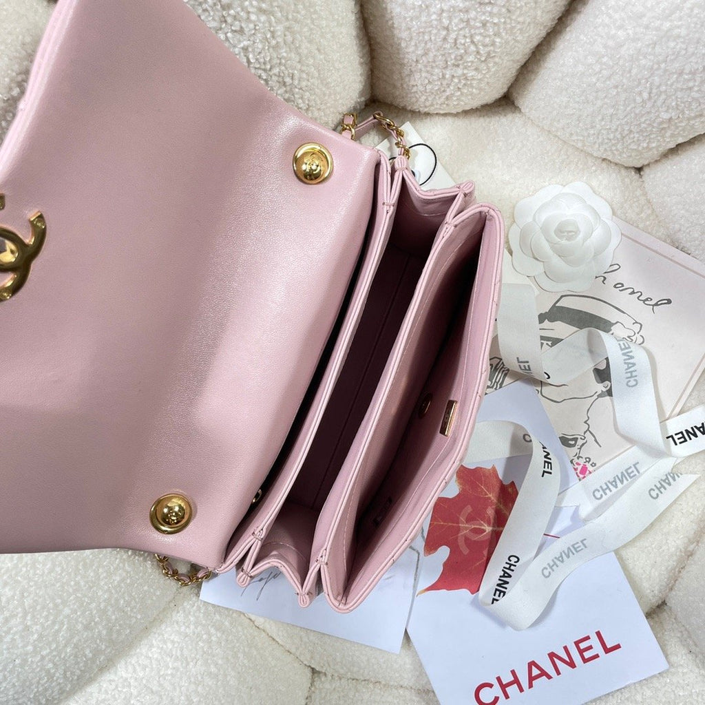 CHLLarge Flap Bag Gold Hardware PiNike For Women, Women’s Handbags, Shoulder Bags 9.1in/23cm AS3367
