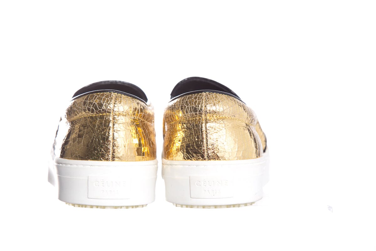 CÃƒÆ’Ã‚Â©line Gold Embossed Sneakers SZ 40 NWT