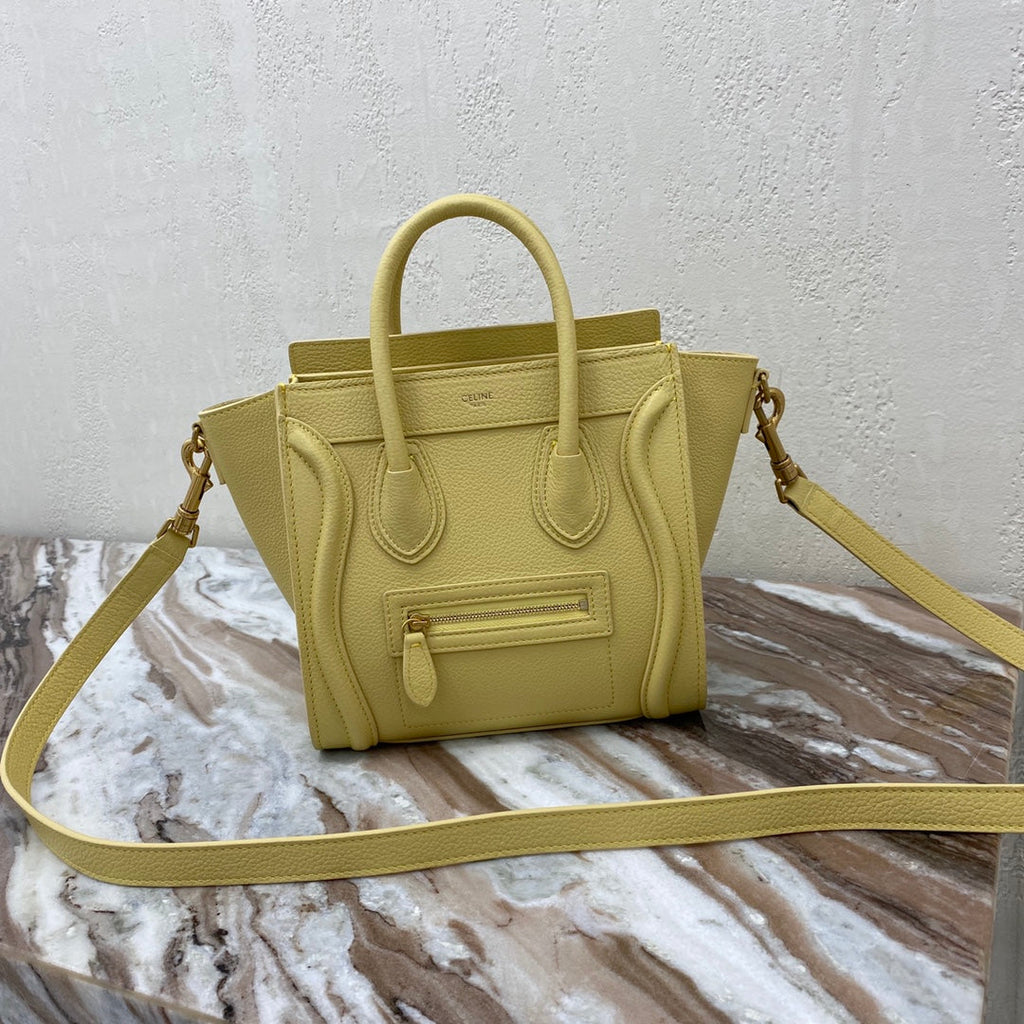 GLAMI Nano LuGucciage Bag In Drummed Yellow For Women 8in/20cm