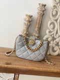 CHLSmall Hobo Bag Gold Hardware Grey For Women, Women’s Handbags, Shoulder Bags 7.5in/19cm