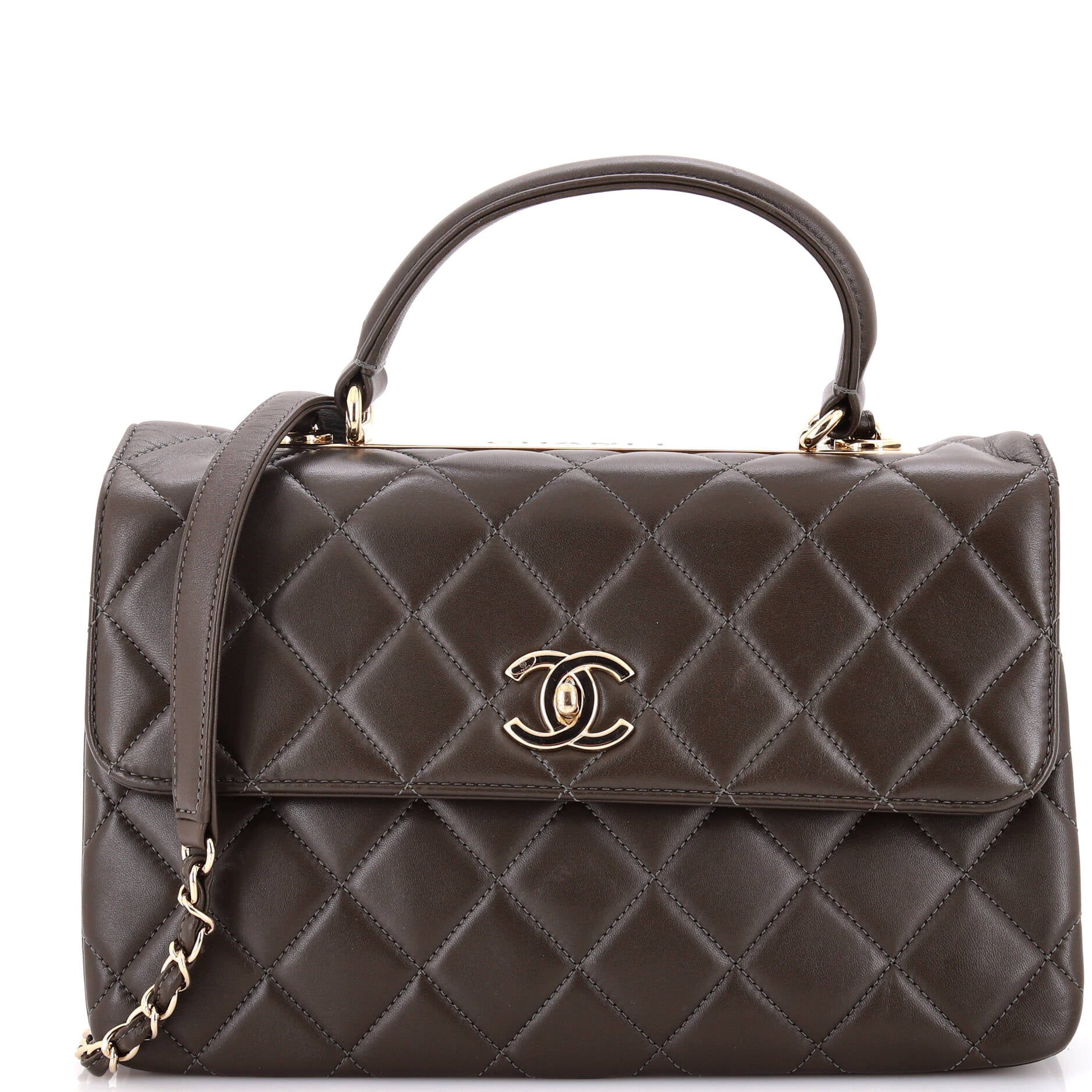 CHANEL Trendy CC Top Handle Bag Quilted Lambskin Medium