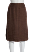 Chanel Vintage Brown Woven Skirt SZ 36