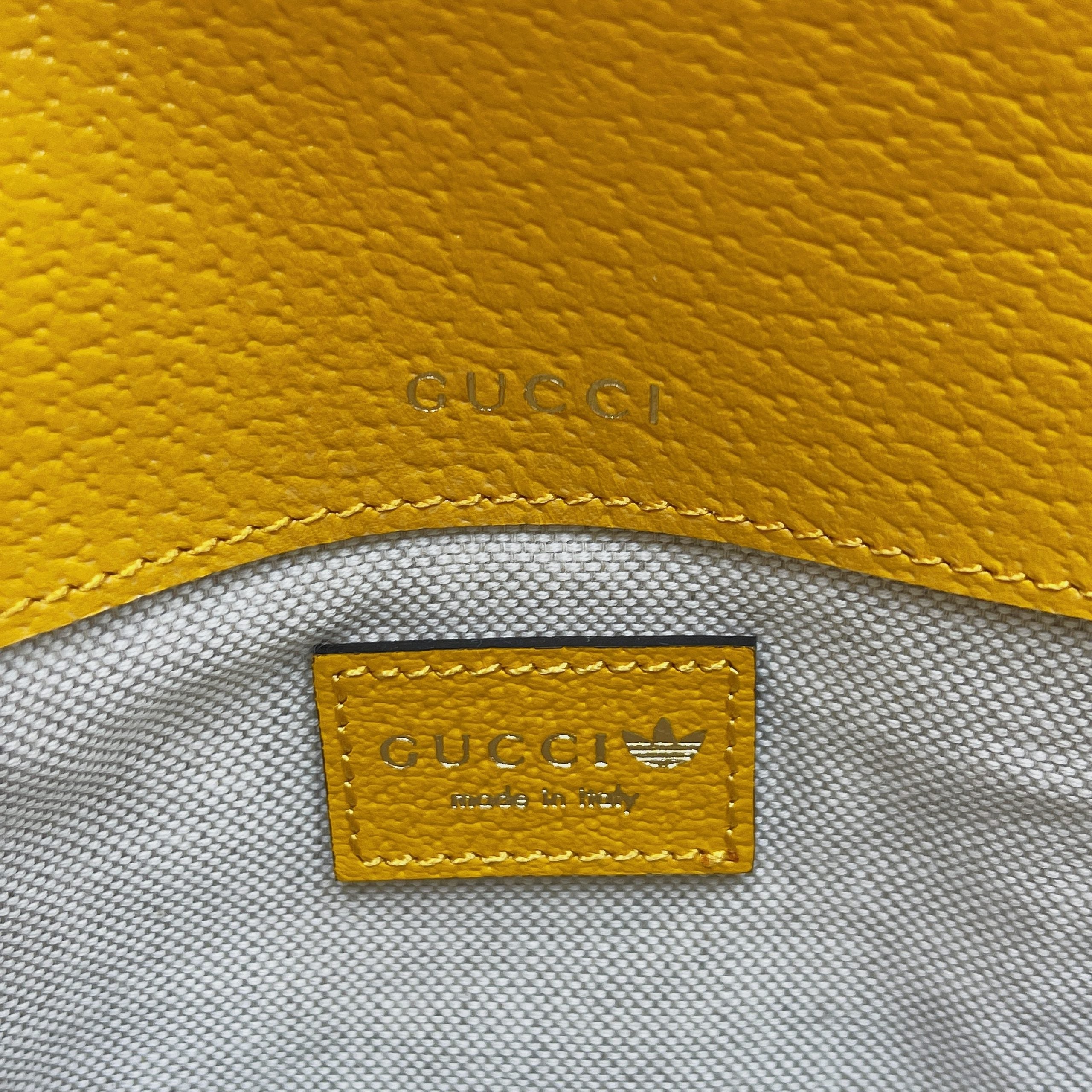 gg x Adidas Horsebit 1955 Mini Bag Yellow For Women, Women’s Bags 8.1in/21cm gg 658574 U3ZDG 7775