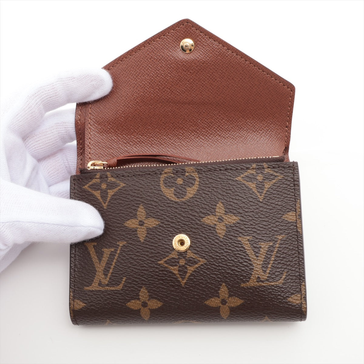 Louis Vuitton Monogram Portefolio Victoria M62472 Brown Compact Wallet
