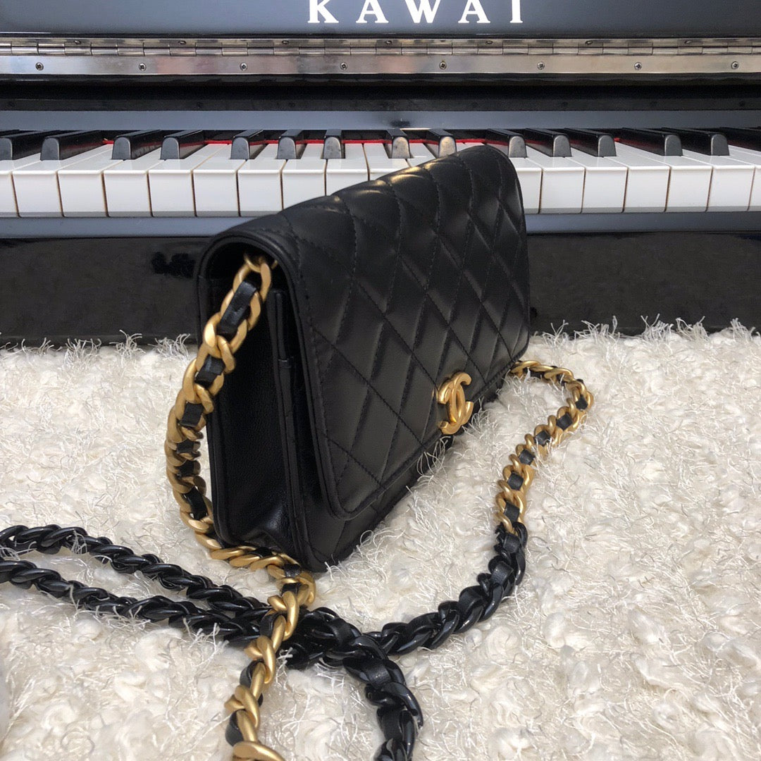 CHLOriginal Small Classic GlamIap Bag Gold Hardware Black For Women Handbags, Shoulder Bags 7.5in/19cm AP33814