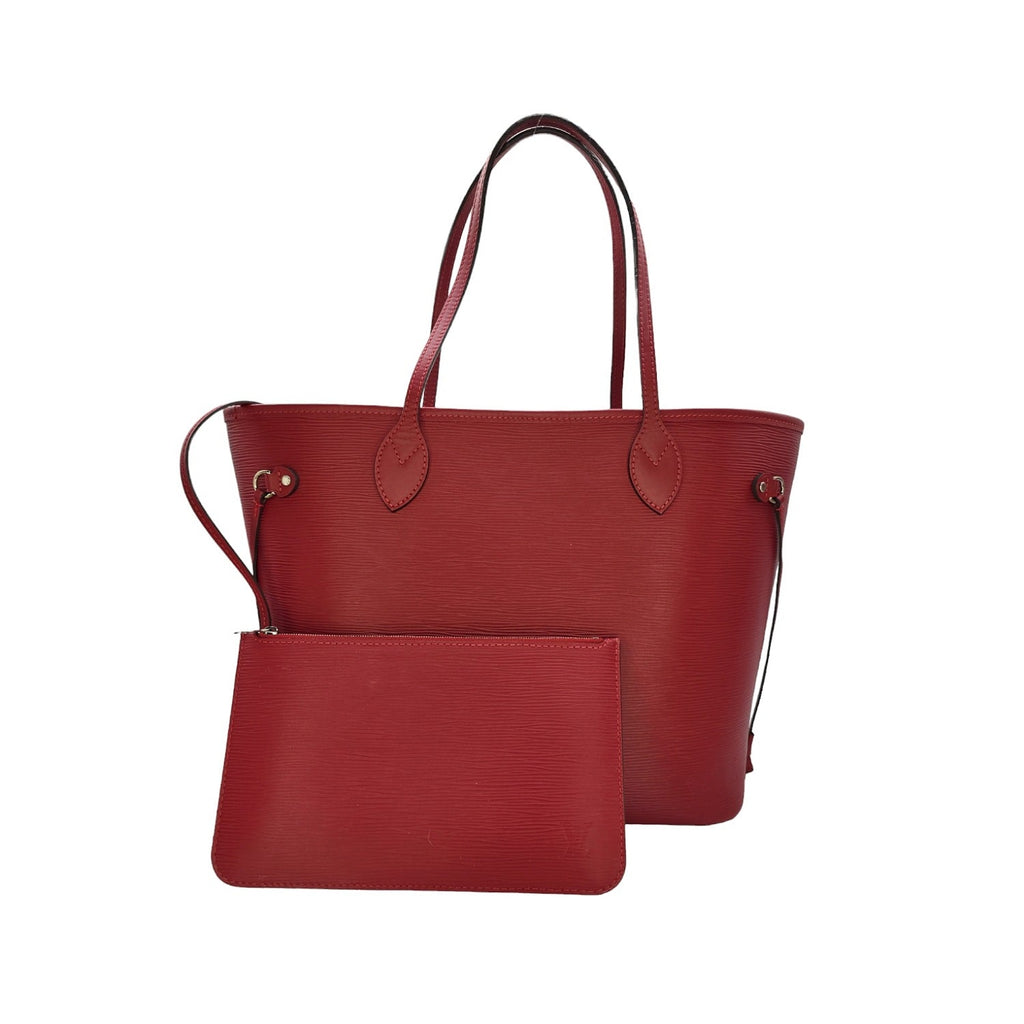 Louis Vuitton Red EPI Neverfull MM Tote w/ Pouch