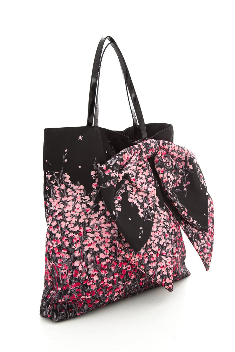 Red Valentino Floral  Nylon Bow Detail Tote