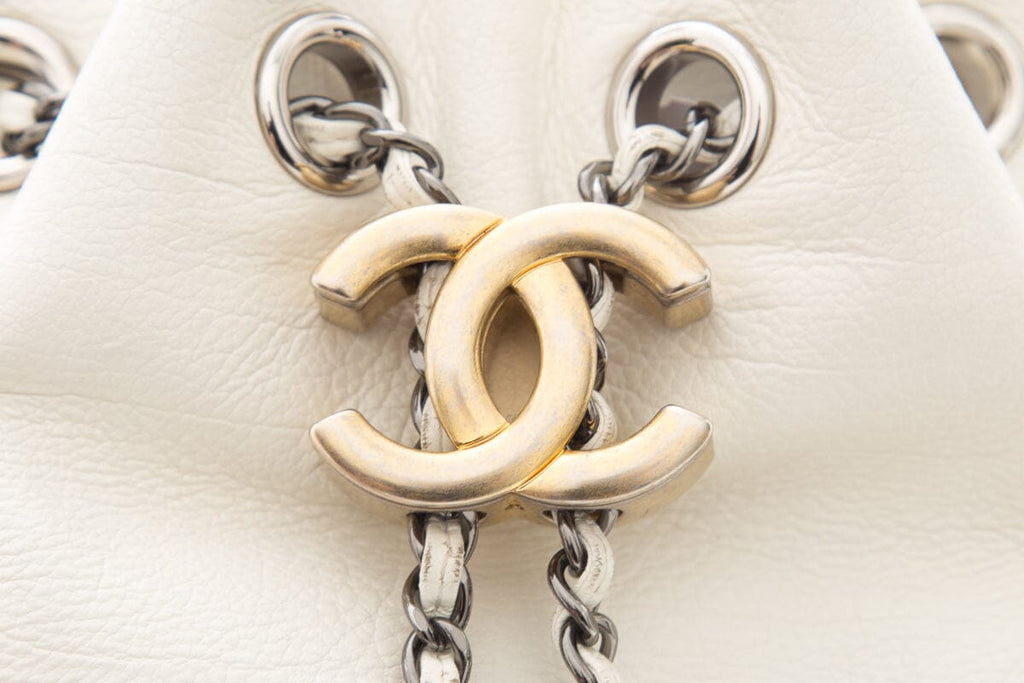 Chanel Black & Cream Gabrielle Small Drawstring Handbag