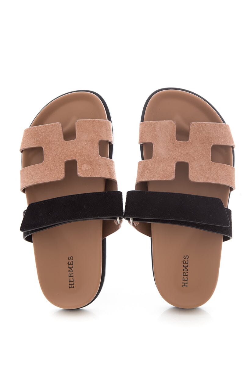 HermÃƒÆ’Ã‚Â¨s Brow & Black Chypre Sandals SZ 36