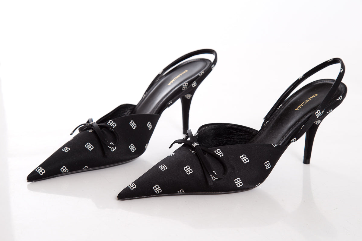 Balenciaga Black Slingback Heels SZ 36