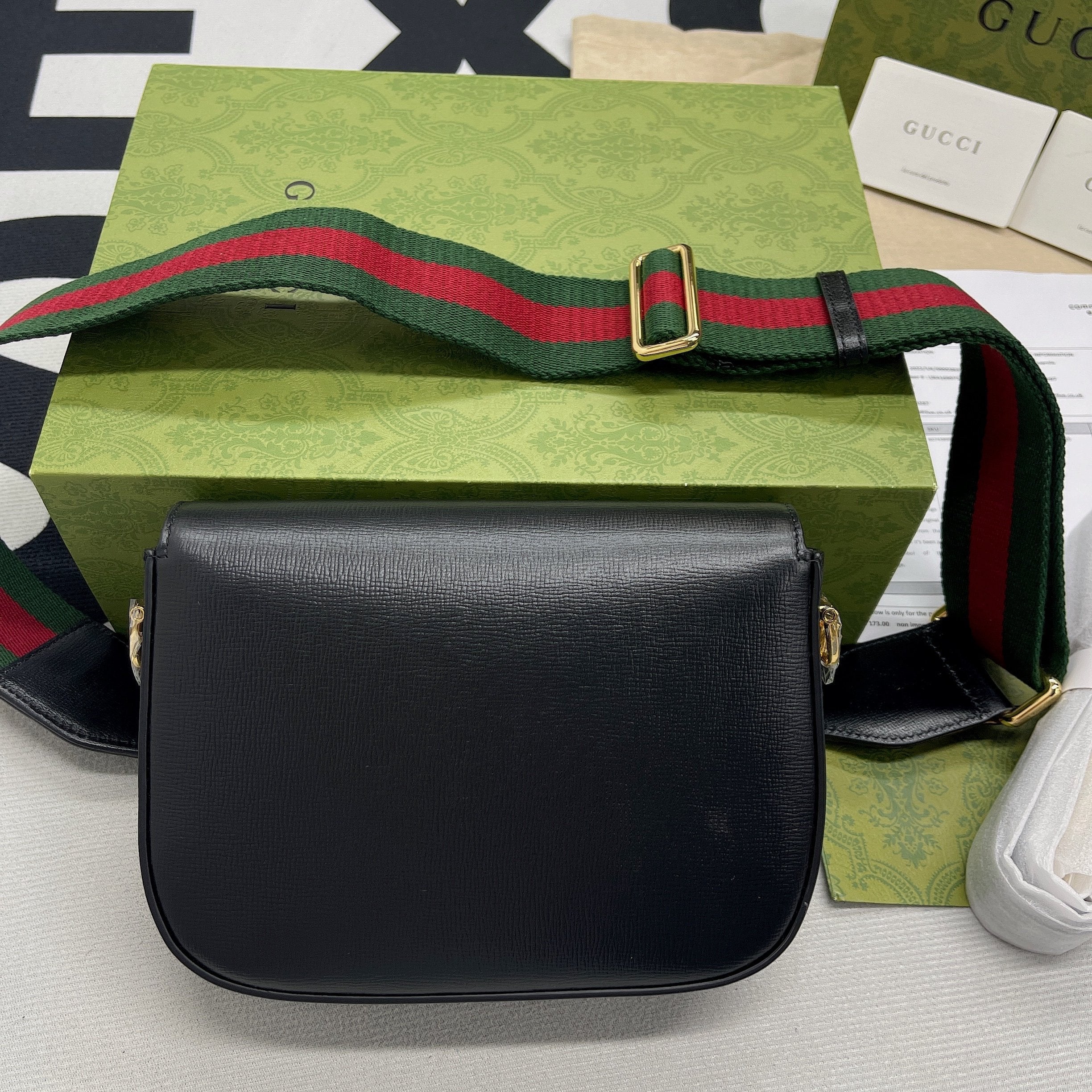 gg Horsebit 1955 Mini Bag Black For Women, Women’s Bags 8in/21cm gg 658574 18YSG 1060
