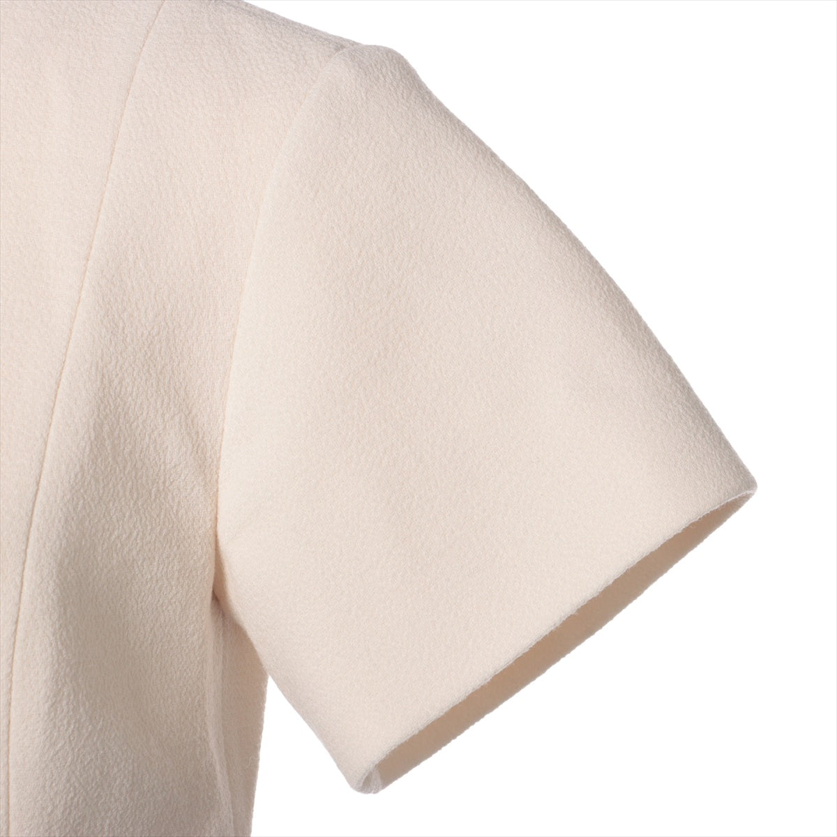 Louis Vuitton 23AW wool x silk onepiece 34 ladies ivory scalp detail A line dress RM232