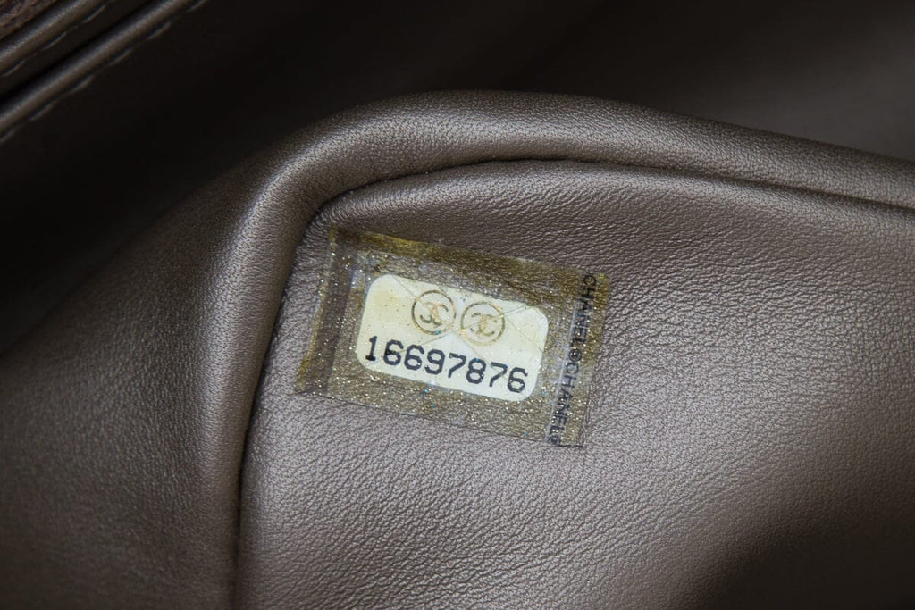 Chanel Gold & Gray Python 2012 Handbag