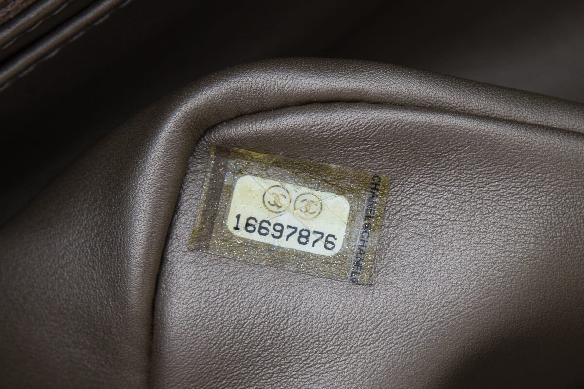 Chanel Gold & Gray Python 2012 Handbag