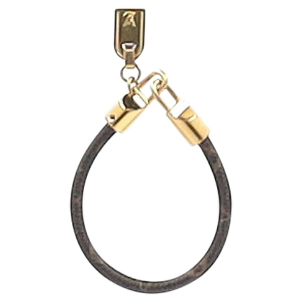 Louis Vuitton Luck It Monogram Cord With Metallic Gold Pendant Bracelet in Brown Coated Canvas