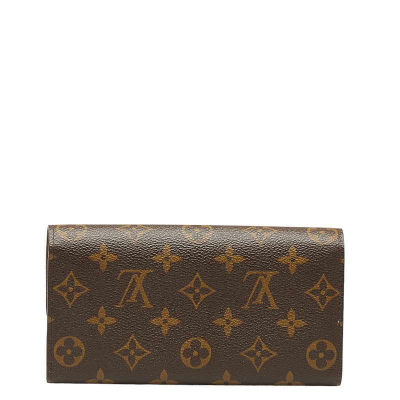 Louis Vuitton Monogram Portefolio Sarah Long Wallet M61726 Brown PVC Leather  Louis Vuitton