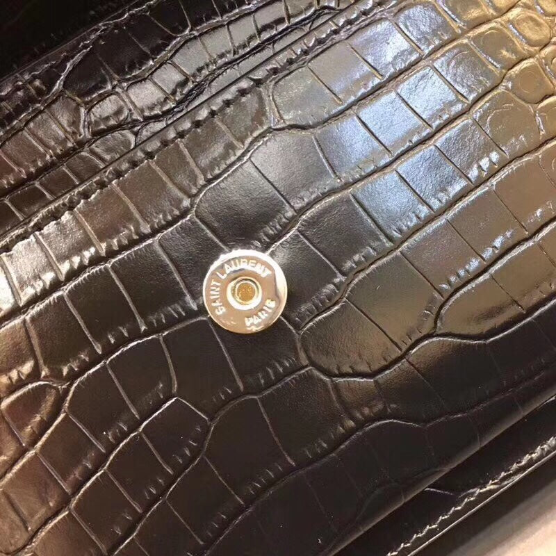 GLAMI Sunset Chain Wallet Ã‚Â In-Embossed Black For Women 8.2in/21cm YSL