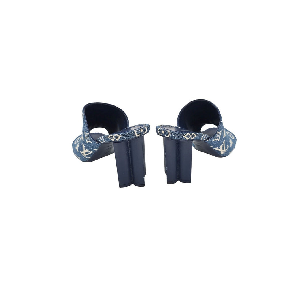 Louis Vuitton Denim Monogram Silhouette Mules size 38.5