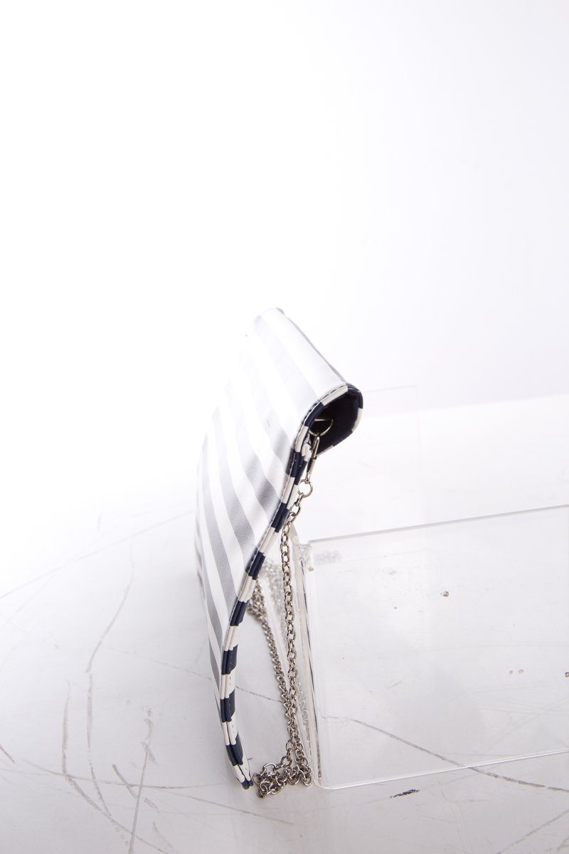 No Label Navy & White Stripe Envelope Cross-Body