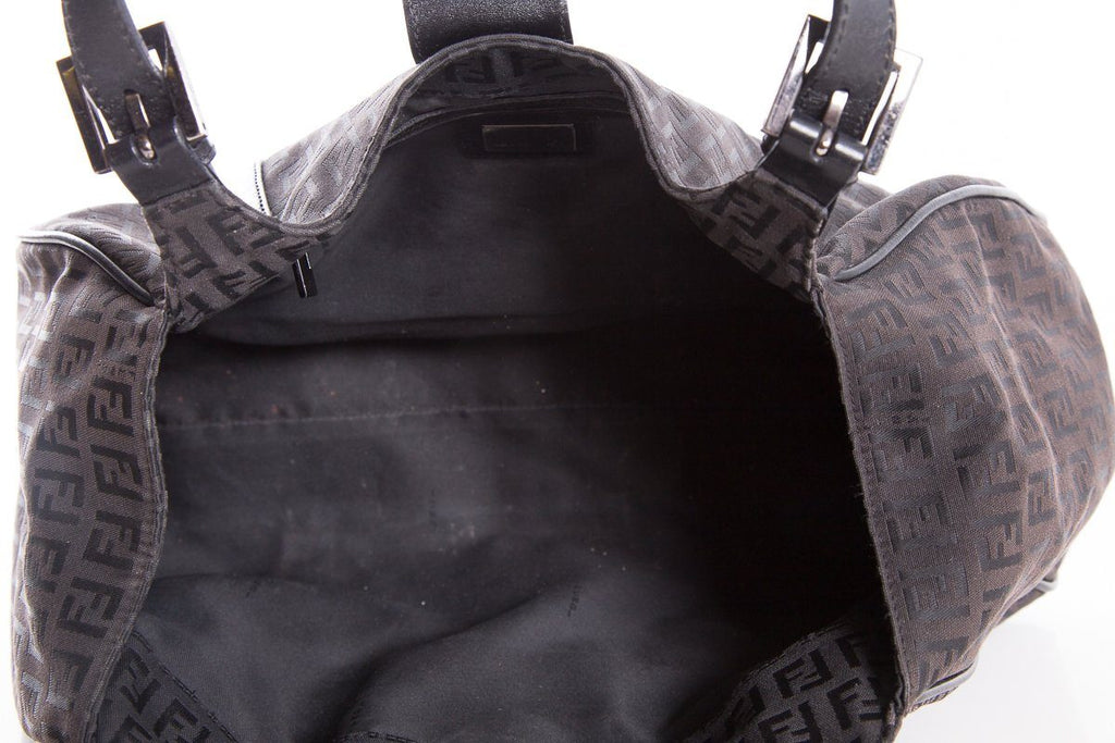 Fendi Black Fabric Zucca Print Shoulder Bag