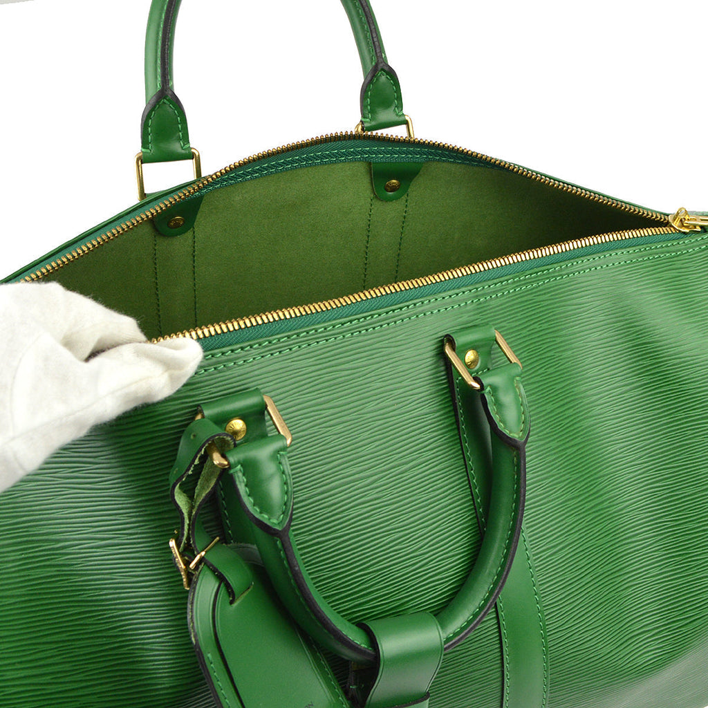 Louis Vuitton Green Epi Keepall 45 Travel Duffle Handbag M42974